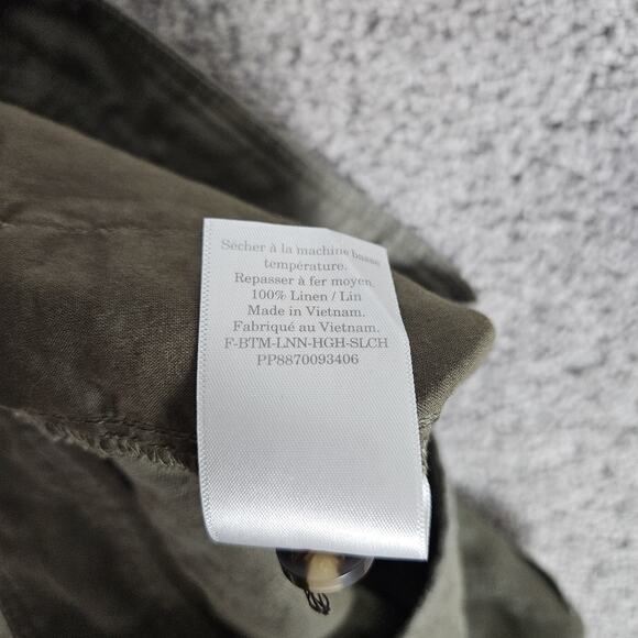 Everlane Pants Womens 10 Green Linen Way High Drape Pants Wide Leg Beach Summer - Picture 5 of 10